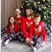 Новогодняя Женская пижама в клетку Family look - новогодний олень