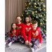 Новогодняя Женская пижама в клетку Family look - новогодний олень