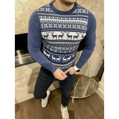 Вовняний новорічний светр із оленями 5641