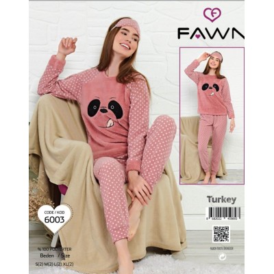Жіноча піжама зі штанами - рожева з принтом (Fawn Туреччина)