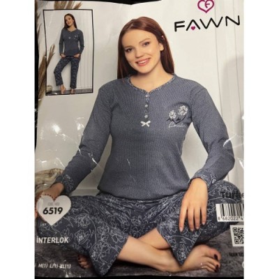 Жіноча піжама зі штанами - Fawn  (інтерлок Туреччина)