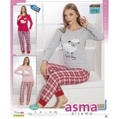 Женская пижама со штанами на байке  - 12751 (Asma Турция)