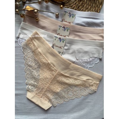 Трусы бесшовные кружевные с перфорацией Donafen (Onita de mas) 1028