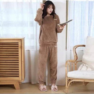 Женская пижама с брюками вельсофт - 009