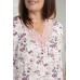 Батальная сорочка с коротким рукавом - цветы - Вискоза
