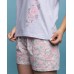 Жіноча піжама з шортиками - квітковий принт