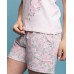 Пижама женская с шортиками - цветочный принт