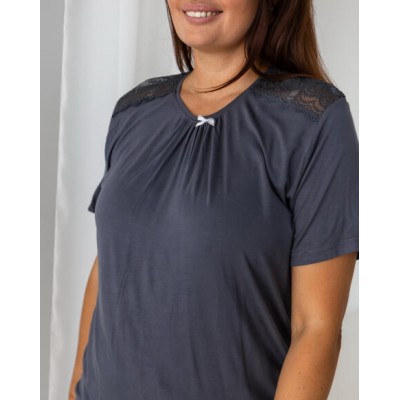 Жіноча піжама Батал - футболка+штани з візерунком - Віскоза