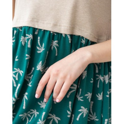 Женское платье с рукавчиком - пальмы