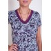 Сорочка с рукавчиком вискоза - Фиолетовые цветы