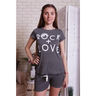 Комплект женский футболка с шортами - Rock+Love