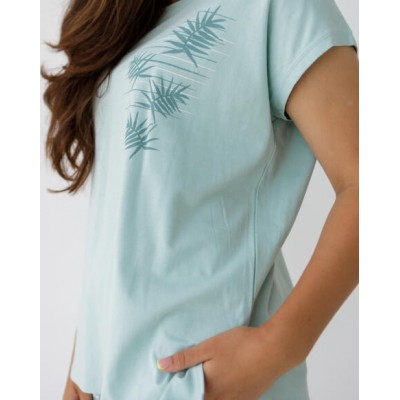 Батальный комплект с шортами - листья пальмы