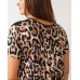 Віскозна сорочка з сіточкою - леопардовий принт