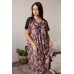 Сорочка с цветочным принтом - рукав с кружевом, Батал