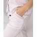 Женский комплект со штанами из полисатина - полоска