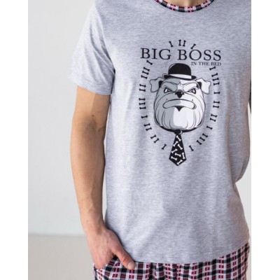 Мужской комплект с шортами в клетку - Big boss