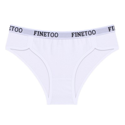 Трусики из хлопка, FINETOO, с окантовкой, на брендованной резинке