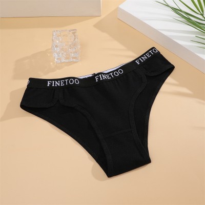 Трусики из хлопка, FINETOO, с окантовкой, на брендованной резинке