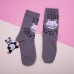 Шкарпетки на дівчинку-підлітка - сірі, котик PAWSITY