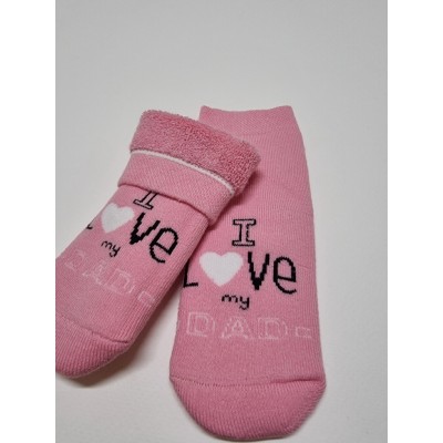 Шкарпетки махрові на дівчинку з написом - I love my Dad