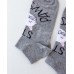 Короткі шкарпетки на дівчинку - сірі, котик PAWSITY