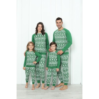 Детская пижама на девочку со штанами - Новогодний орнамент - Family look для семьи