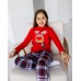 Детская пижама Family look на девочку - новогодний олень
