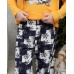 Пижама на девочку подростка - штаны в снежинки - Family look мама/дочка
