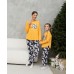 Пижама на девочку подростка - штаны в снежинки - Family look мама/дочка