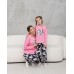 Пижама на девочку подростка - штаны в снежинки - Family look мама/дочка