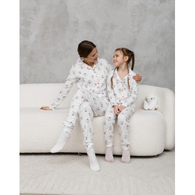Пижама на девочку Интерлок - Котики - Family look мама/дочка