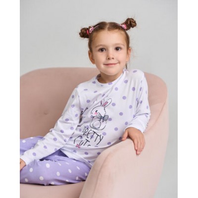Детская пижама на девочку сиреневая - Зайка