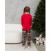 Детская пижама на девочку со штанами - Новогодняя Love - Family look для семьи