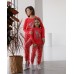 Новорічний Family look комплект на дівчинку зі штанами - зимовий олень