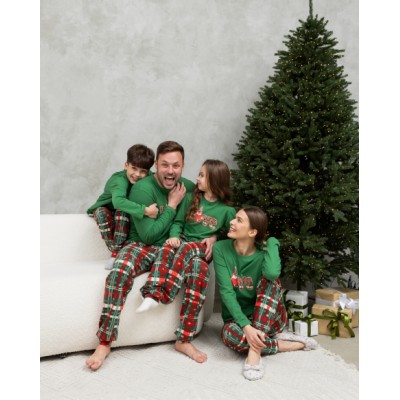 Детская пижама на девочку со штанами - Новогодняя Love - Family look для семьи