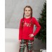 Детская пижама на девочку со штанами - Новогодняя Love - Family look для семьи