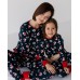 Новорічна піжама на дівчинку Family look зі штанами - маленькі сніговики