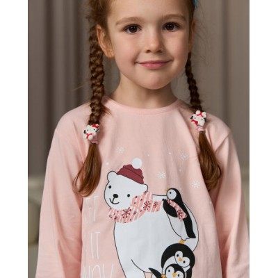 Подростковая пижама со штанами - Медведь и пингвины - FAMILY LOOK МАМА/ДОЧЬ