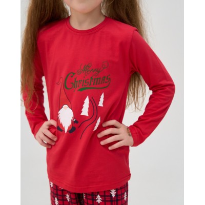 Пижама для девочки-подростка со штанами - Merry Christmas - Family look для семьи