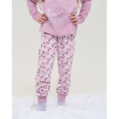 Пижама для девочки со штанами Интерлок - Бемби - Family look - Мама/дочь