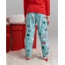Піжама на дівчинку зі штанами новорічна - Олені - Family look мама/донька