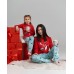 Піжама на дівчинку-підлітка зі штанами новорічна - Олені - Family look мама/донька