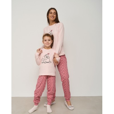 Подростковая пижама на девочку - Влюбленный кот - Family look мама/дочка