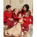 Піжама на дівчинку зі штанами в клітинку  - Новорічний олень - Family look для родини