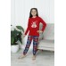 Пижама для девочки-подростка со штанами - Новогодний медведь - Family look для семьи