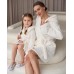 Халат на дівчинку Велюр софт - олень на капюшоні - Family look мама/донька