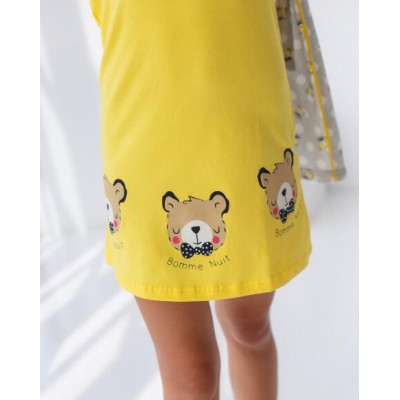 Комплект с сорочкой и халатом на девочку - мишки