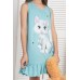 Платье с рюшами на девочку - большой кот