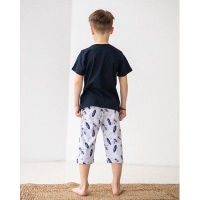 Подростковый комплект с шортами на мальчика - Пальмы