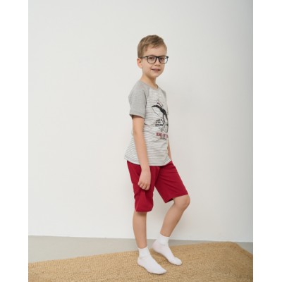 Комплект для мальчика с шортами Ozkan - Акула за штурвалом